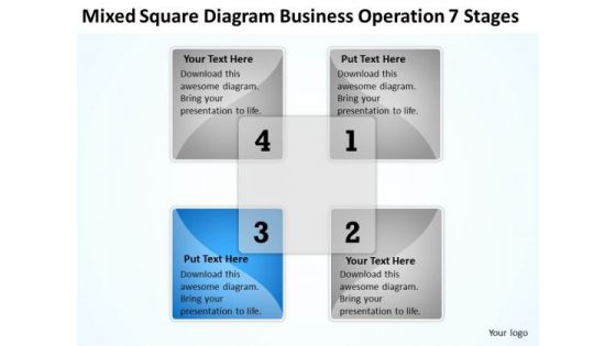 Square Diagram Business Operation 7 Stages Ppt Samples Of Plans PowerPoint Templates