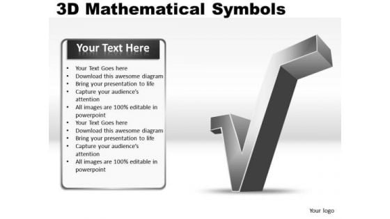 Square Root 3d Mathematical Symbols PowerPoint Slides And Ppt Diagram Templates