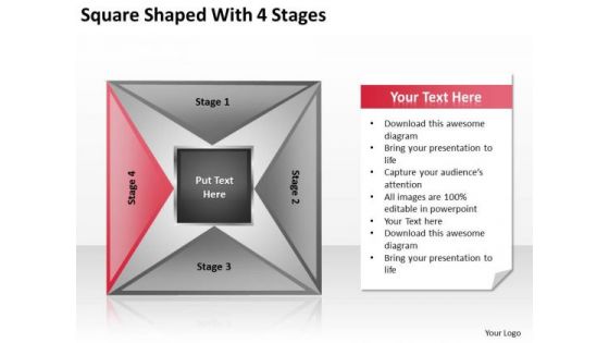 Square Shaped With 4 Stages Ppt Your Business Plan PowerPoint Templates