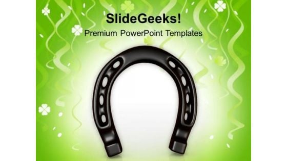 St Patricks Day Lucky Horseshoe PowerPoint Templates Ppt Backgrounds For Slides 0313