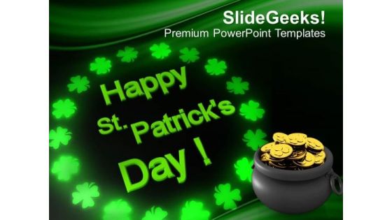 St Patricks Day Pot Of Gold Coins PowerPoint Templates Ppt Backgrounds For Slides 0213