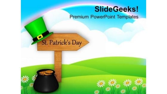 St Patricks Day Signpost Festival PowerPoint Templates Ppt Backgrounds For Slides 0213