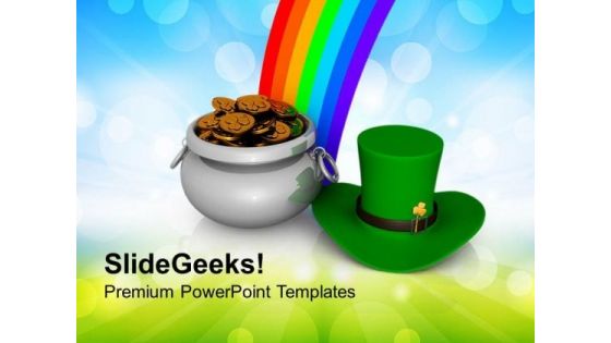St Patricks Day With Rainbow Holidays PowerPoint Templates Ppt Backgrounds For Slides 0313
