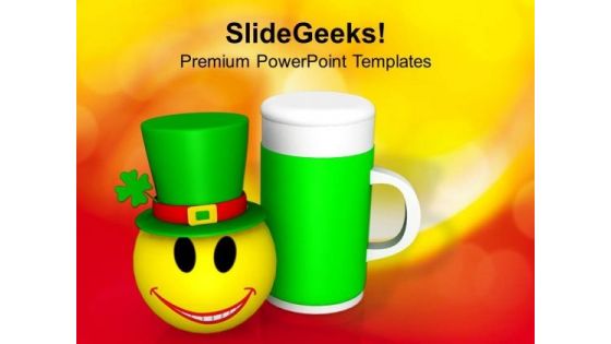 St Patricks Feast Day Celebration With Smiley PowerPoint Templates Ppt Backgrounds For Slides 0213