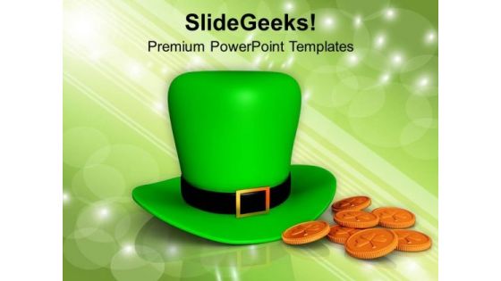 St Patricks Hat Irish Wealth PowerPoint Templates Ppt Backgrounds For Slides 0313