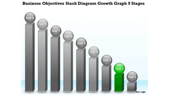 Stack Diagram Growth Graph 9 Stages Small Business Plan PowerPoint Templates