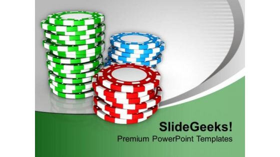 Stack Of Casino Chips Vector Wealth PowerPoint Templates Ppt Backgrounds For Slides 0313