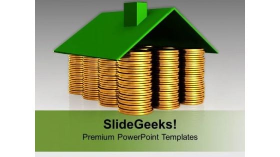 Stack Of Coins With Innovative House PowerPoint Templates Ppt Backgrounds For Slides 0213