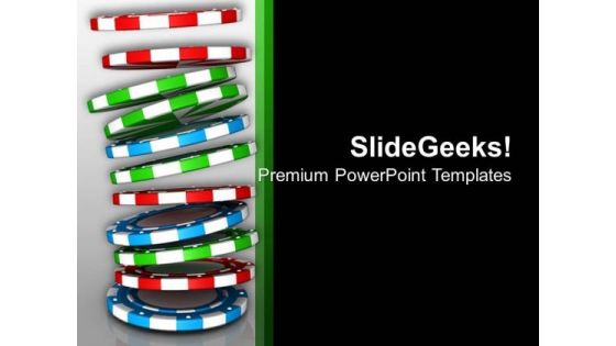 Stack Of Colorful Poker Chips Gambling PowerPoint Templates Ppt Backgrounds For Slides 0313