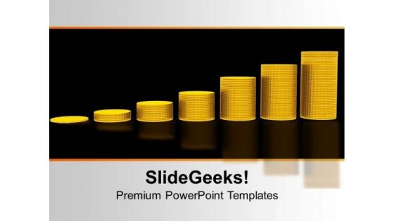 Stack Of Gold Coins Financial Growth PowerPoint Templates Ppt Backgrounds For Slides 0213