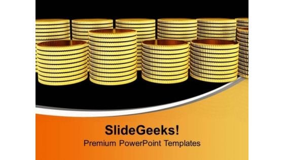 Stack Of Golden Coins Business PowerPoint Templates Ppt Backgrounds For Slides 0113
