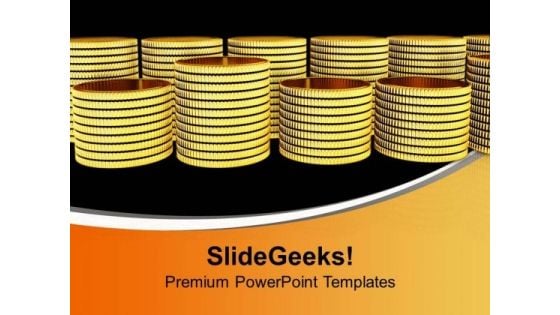 Stack Of Golden Coins Business PowerPoint Templates Ppt Backgrounds For Slides 0113