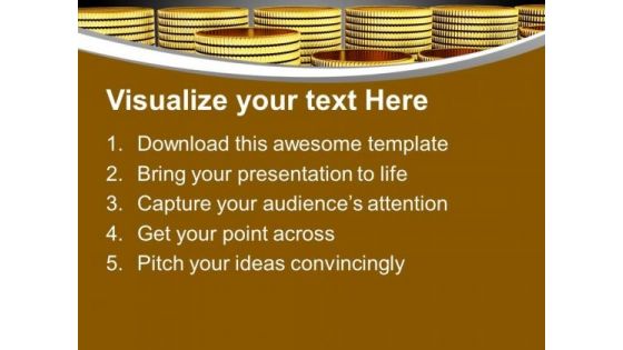 Stack Of Golden Coins Finance PowerPoint Templates Ppt Backgrounds For Slides 0113