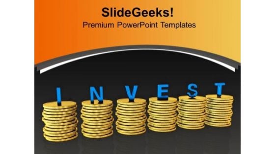 Stack Of Golden Coins Investment Concept PowerPoint Templates Ppt Backgrounds For Slides 0713