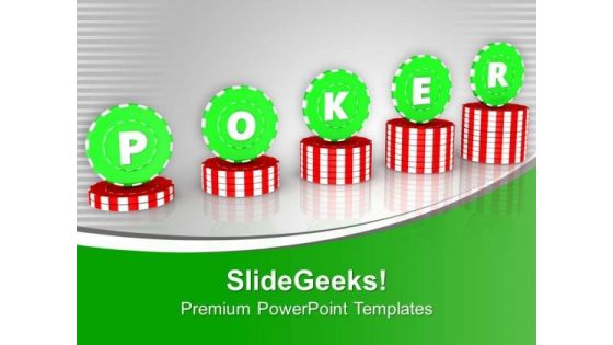 Stack Of Poker Chips For Gambling PowerPoint Templates Ppt Backgrounds For Slides 0513