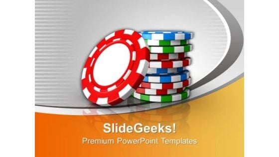 Stack Of Poker Chips Gambling PowerPoint Templates Ppt Backgrounds For Slides 0113