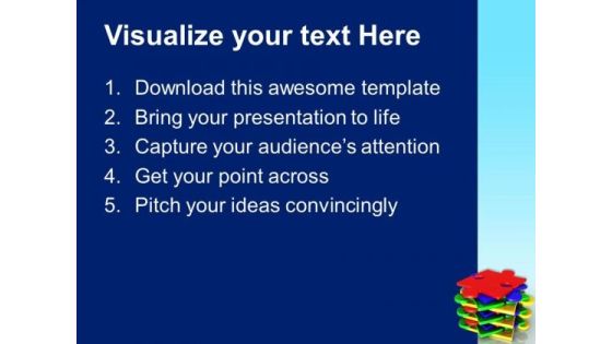 Stack Of Puzzles Pieces Business Concept PowerPoint Templates Ppt Backgrounds For Slides 0313 Slide02