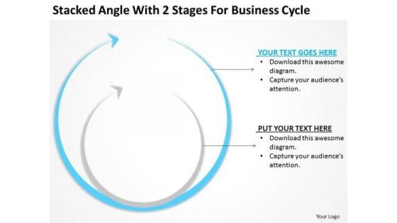 Stacked Angle With 2 Stages For Business Cycle Ppt Food Truck Plan PowerPoint Templates