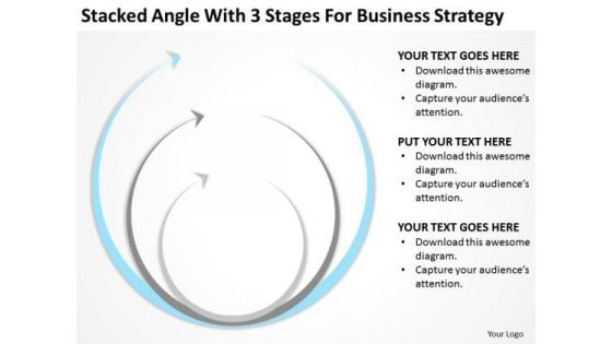 Stacked Angle With 3 Stages For Business Srategy Ppt Free Plan Forms PowerPoint Slides