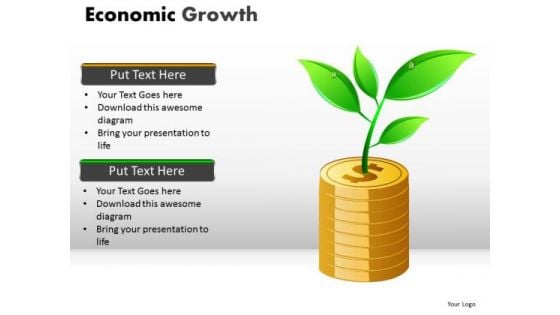 Stacked Coins PowerPoint Templates Growing Money Ppt Slides