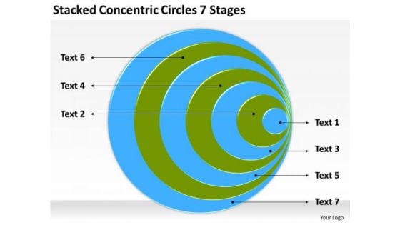 Stacked Concentric Circles 7 Stages How To Build Business Plan PowerPoint Slides