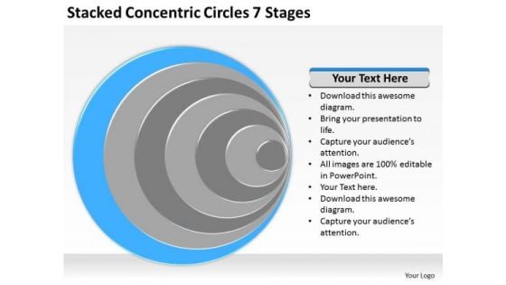 Stacked Concentric Circles 7 Stages Ppt Business Plan Examples PowerPoint Slides