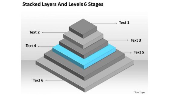Stacked Layers And Levels 6 Stages Ppt Business Plan PowerPoint Templates