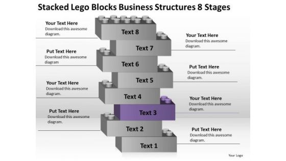 Stacked Lego Blocks Business Structures 8 Stages Ppt Plan PowerPoint Templates