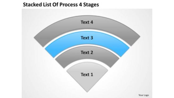 Stacked List Of Process 4 Stages Ppt Business Plan PowerPoint Slides