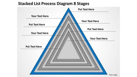Stacked List Process Diagram 8 Stages Ppt Business Plan Preparation Service PowerPoint Templates
