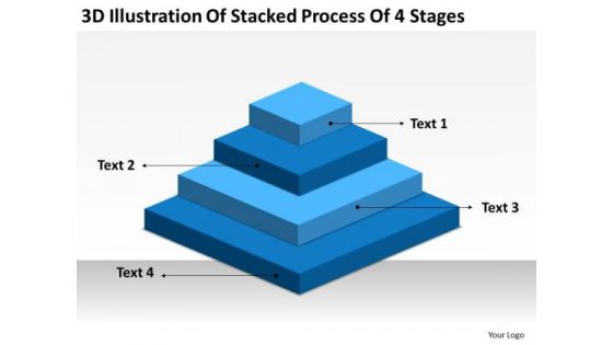 Stacked Process 4 Stages Ppt Business Plan Outline PowerPoint Templates
