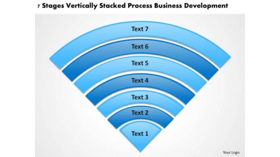 Stacked Process Business Deveopment Plans Template PowerPoint Slides