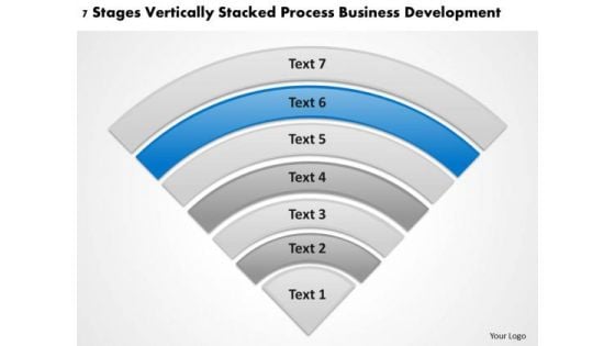 Stacked Process Business Deveopment Sample Plan Outline PowerPoint Slides