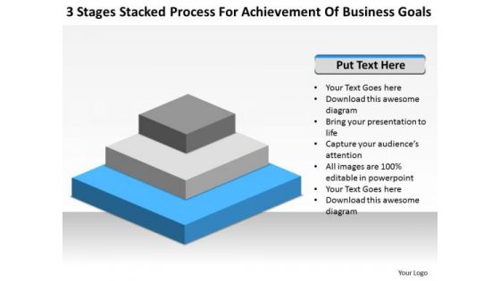 Stacked Process For Achievement Of Business Goals Ppt Planning PowerPoint Slides
