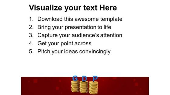 Stacks Of Coins And Gdp Finance PowerPoint Templates And PowerPoint Themes 1012 Slide03