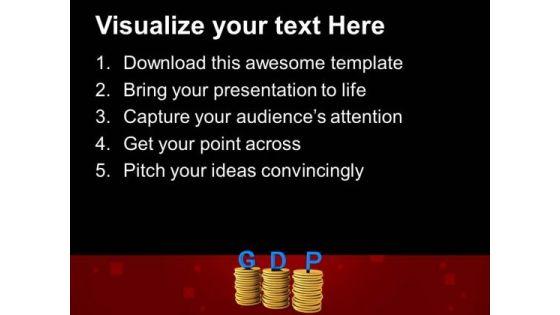 Stacks Of Coins And Gdp Finance PowerPoint Templates And PowerPoint Themes 1012 Slide02