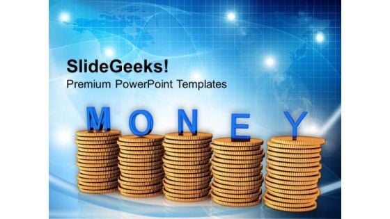 Stacks Of Coins Dollar Money PowerPoint Templates Ppt Backgrounds For Slides 0213