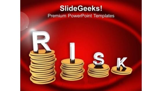 Stacks Of Coins With Word Risk PowerPoint Templates Ppt Backgrounds For Slides 0213