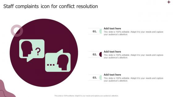 Staff Complaints Icon For Conflict Resolution Portrait Pdf