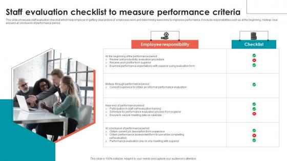 Staff Evaluation Checklist To Measure Performance Criteria Diagrams Pdf