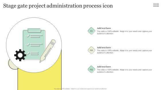 Stage Gate Project Administration Process Icon Icons Pdf