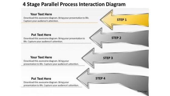 Stage Parallel Process Interaction Diagram How To Present Business Plan PowerPoint Slides