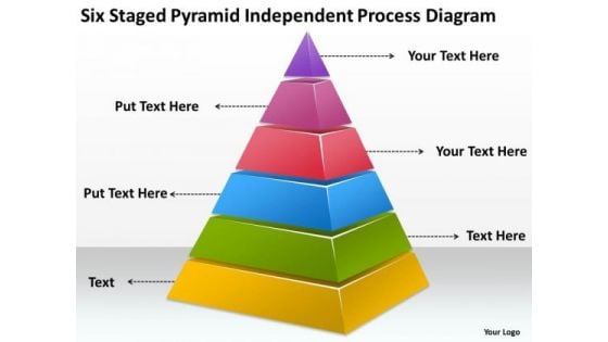 Staged Pyramid Independent Process Diagram Example Of Small Business Plan PowerPoint Slides