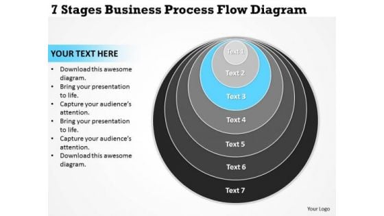 Stages Business Process Flow Diagram Plan Template For PowerPoint Slides