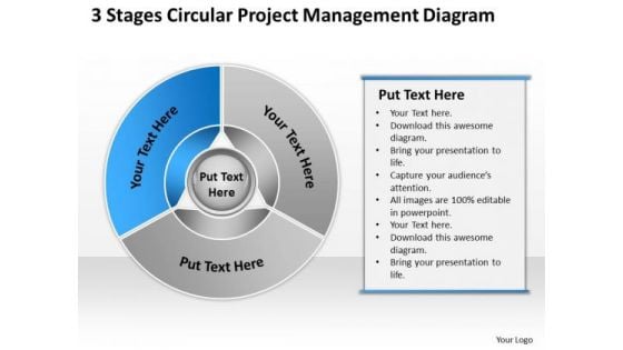 Stages Circular Project Management Diagram Startup Business Plan Template PowerPoint Templates