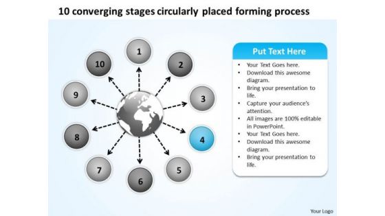 Stages Circularly Placed Forming Process Flow Arrow Network PowerPoint Templates