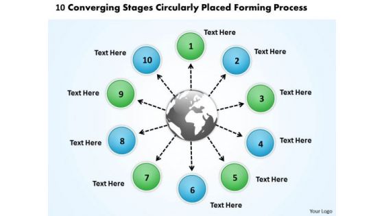 Stages Circularly Placed Forming Process Flow PowerPoint Slides