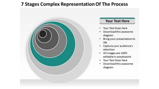 Stages Complex Representation Of The Process Outline Business Plan PowerPoint Templates