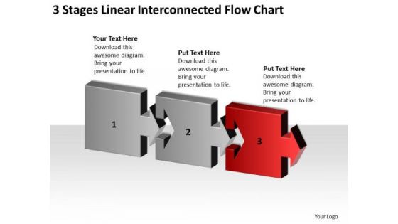 Stages Linear Interconnected Flow Chart Ppt Sample Business Plan PowerPoint Templates