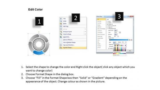 Stages Multicolored Flow Chart With Gears Sample Business Plan Outline PowerPoint Templates